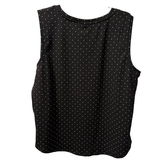 Groft & Barrow Blouse Sz XXL Black Sleeveless Top With White Dots top - Picture 11 of 12